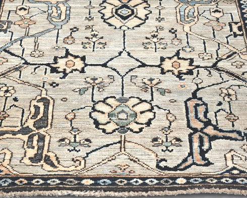 6 Ft Silver Gray Aryana Afghan Hand Knotted Veg Dye Wool Runner Rug