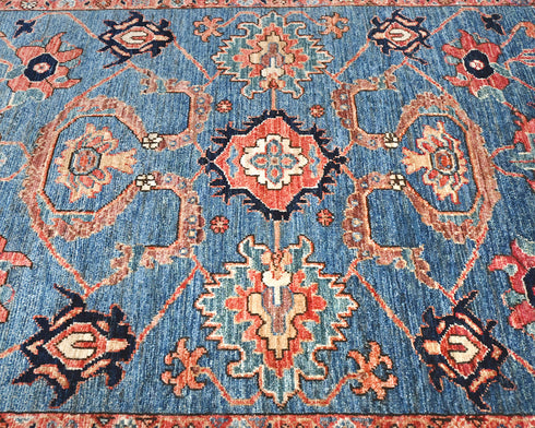 3x5 Blue Aryana Afghan Hand Knotted Veg Dye Wool Area Rug