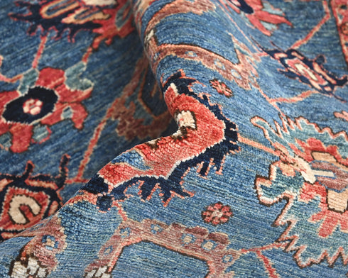 3x5 Blue Aryana Afghan Hand Knotted Veg Dye Wool Area Rug