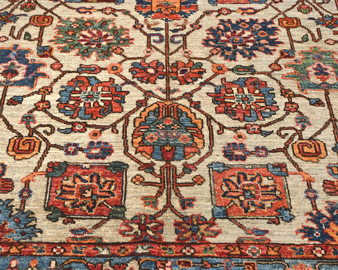 4x6 Gray Blue Aryana Afghan Hand Knotted Veg Dye Wool Area Rug