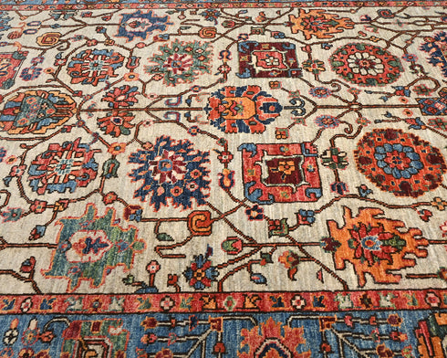 4x6 Gray Blue Aryana Afghan Hand Knotted Veg Dye Wool Area Rug