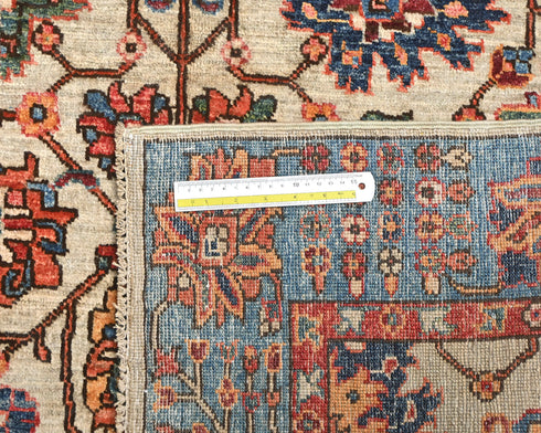 4x6 Gray Blue Aryana Afghan Hand Knotted Veg Dye Wool Area Rug