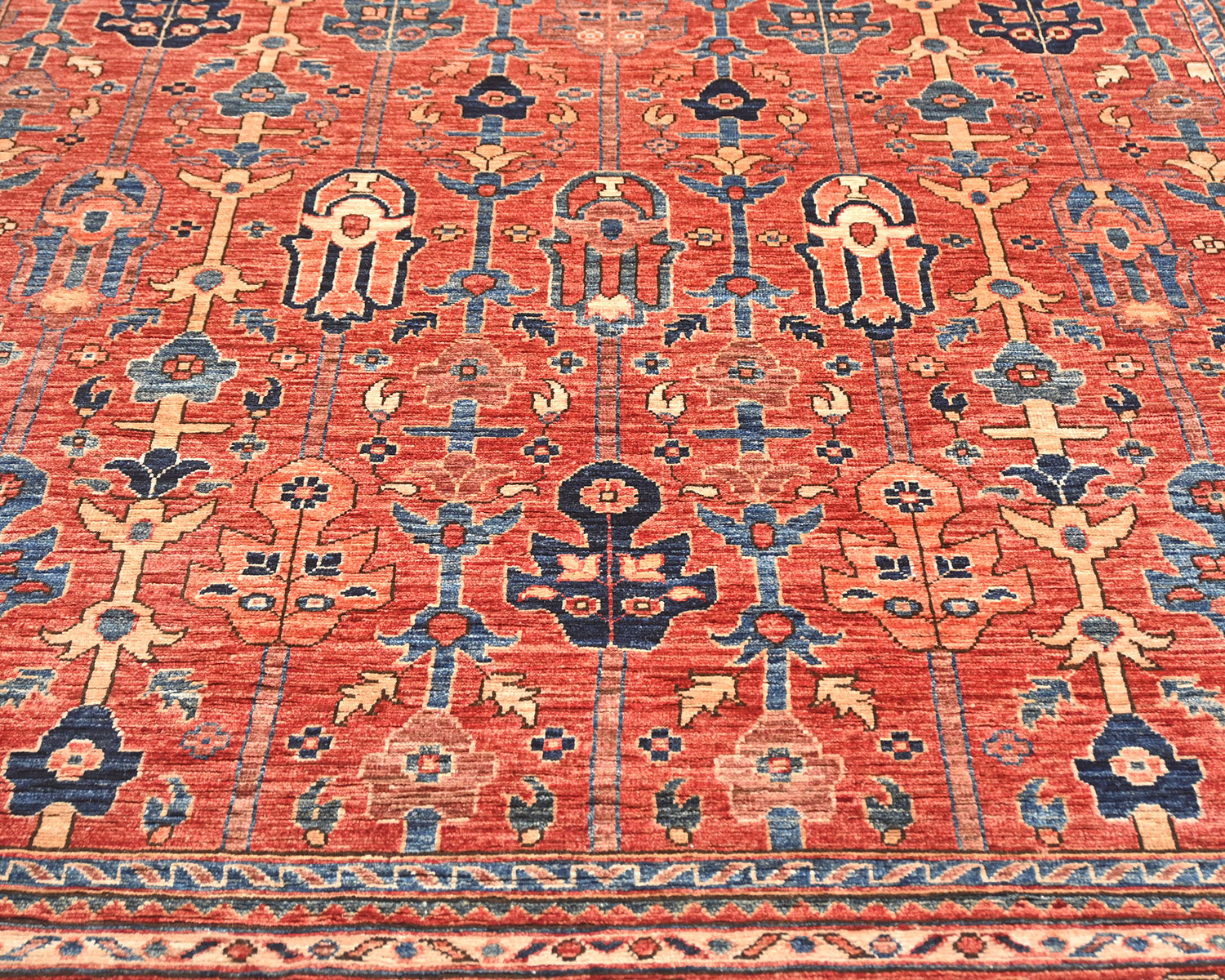 6x12 Rust Aryana Afghan Hand Knotted Veg Dye Wool Rug