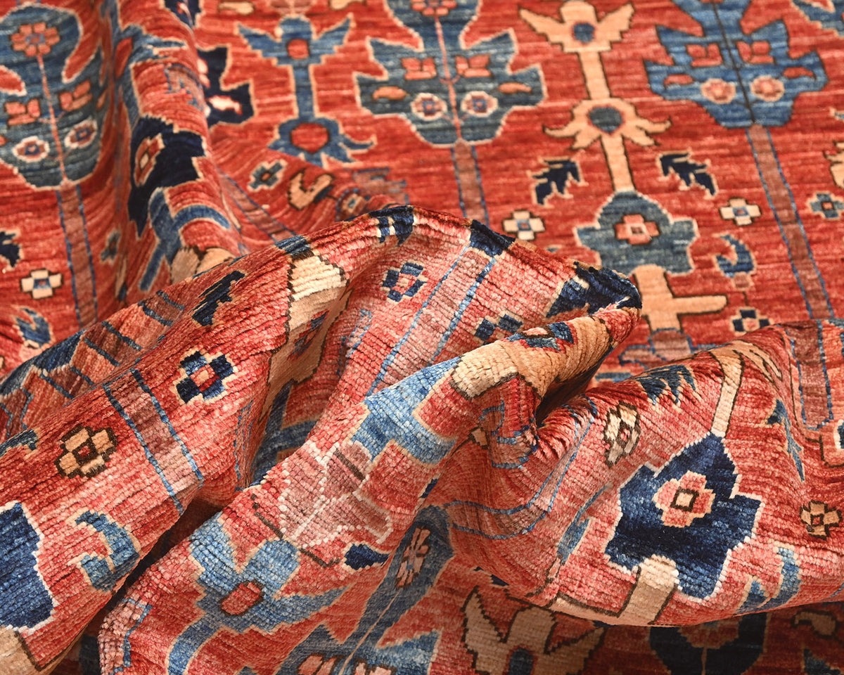 6x12 Rust Aryana Afghan Hand Knotted Veg Dye Wool Rug