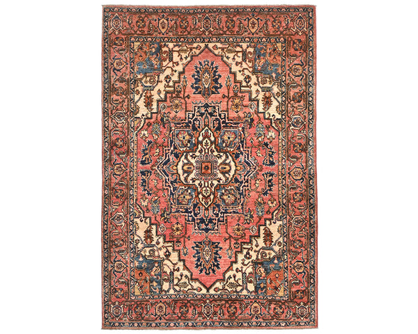 5x7 Rust Aryana Afghan Hand Knotted Veg Dye Wool Area Rug