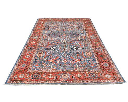6x9 Blue Aryana Afghan Hand Knotted Veg Dye Wool Area Rug
