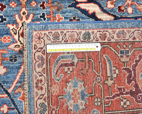 6x9 Blue Aryana Afghan Hand Knotted Veg Dye Wool Area Rug