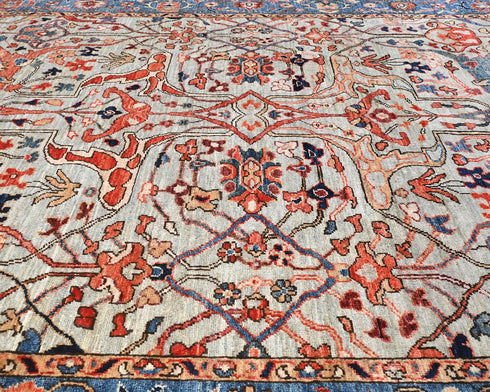 6x9 Gray Blue Aryana Afghan Hand Knotted Veg Dye Wool Area Rug