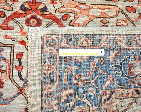 6x9 Gray Blue Aryana Afghan Hand Knotted Veg Dye Wool Area Rug