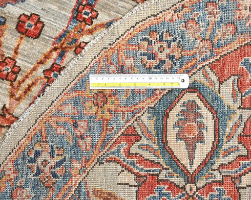 6x6 Ft Light Brown Aryana Afghan Hand Knotted Circle Veg Dye Wool Area Rug