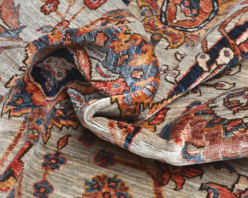 6x6 Ft Light Brown Aryana Afghan Hand Knotted Circle Veg Dye Wool Area Rug