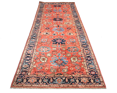 4x12 Rust Aryana Afghan Hand Knotted Veg Dye Wool Runner Rug