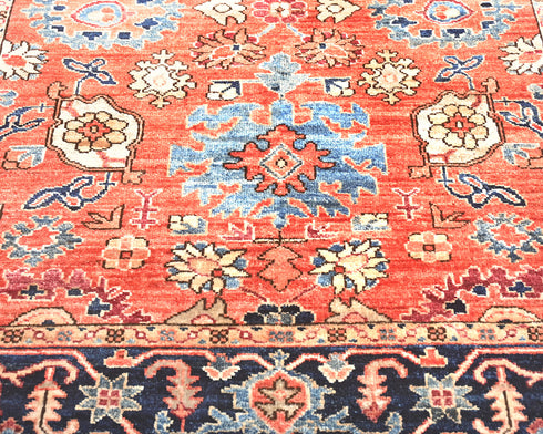 4x12 Rust Aryana Afghan Hand Knotted Veg Dye Wool Runner Rug