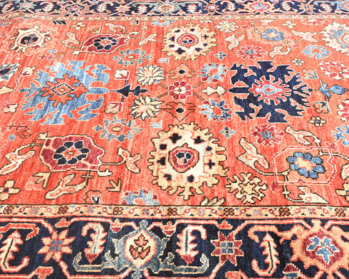 4x12 Rust Aryana Afghan Hand Knotted Veg Dye Wool Runner Rug