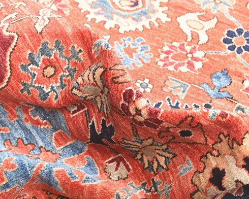 4x12 Rust Aryana Afghan Hand Knotted Veg Dye Wool Runner Rug