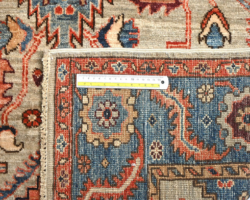 4x6 Gray Blue Aryana Afghan Hand Knotted Veg Dye Wool Area Rug