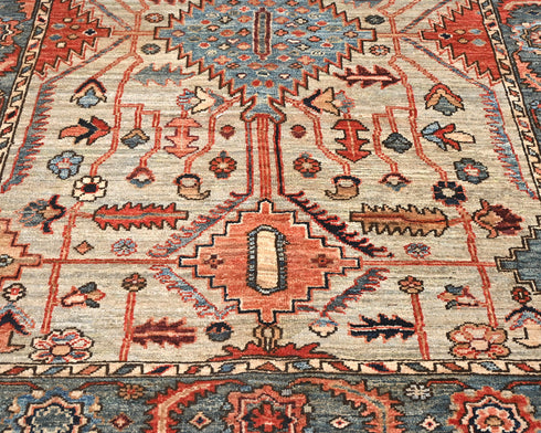 4x6 Gray Blue Aryana Afghan Hand Knotted Veg Dye Wool Area Rug