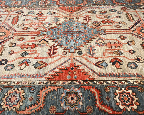 4x6 Gray Blue Aryana Afghan Hand Knotted Veg Dye Wool Area Rug