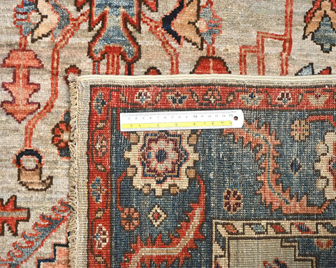 4x6 Gray Blue Aryana Afghan Hand Knotted Veg Dye Wool Area Rug