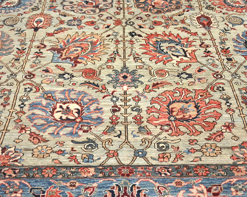 8x10 Gray Blue Aryana Afghan Hand Knotted Veg Dye Wool Area Rug