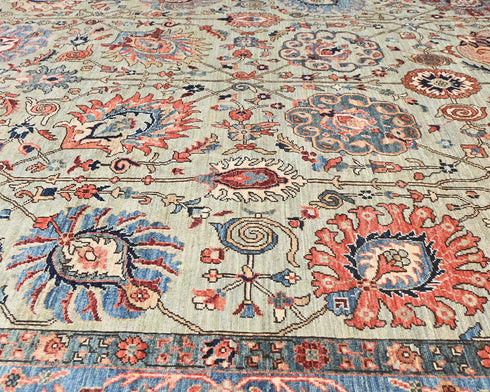 8x10 Gray Blue Aryana Afghan Hand Knotted Veg Dye Wool Area Rug