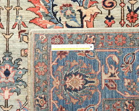 8x10 Gray Blue Aryana Afghan Hand Knotted Veg Dye Wool Area Rug