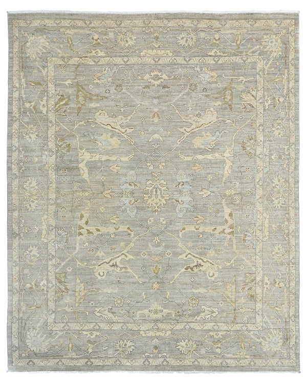 Gray 8x10 Turkish Oushak Handmade Traditional Organic Dye Wool Area Rug