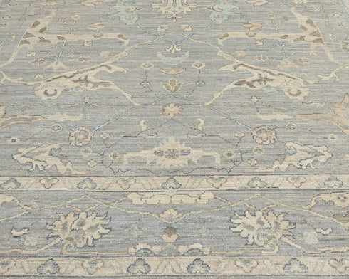 Gray 8x10 Turkish Oushak Handmade Traditional Organic Dye Wool Area Rug
