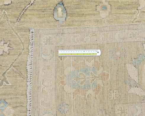 8x10 Feet Olive Green Turkish Oushak Handmade Traditional Wool Area Rug