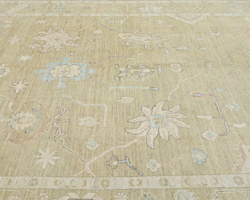 Soft Brown 9x12 Oushak Turkish Hand Knotted Traditional Soft Wool Area Rug