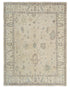 Alfombra tradicional turca Oushak de lana suave anudada a mano, color gris, de 9 x 12 pulgadas