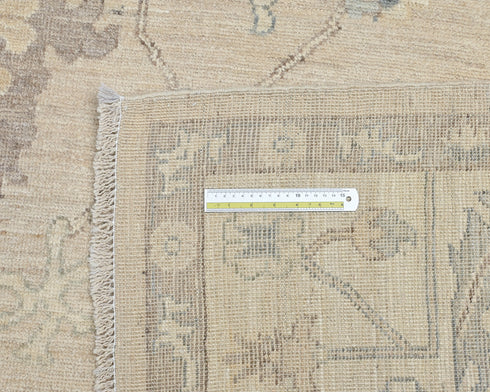 Alfombra tradicional turca Oushak de lana suave anudada a mano, color gris, de 9 x 12 pulgadas