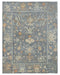 9x12 Charcoal Gray Oushak Turkish Hand Knotted Floral Veg Dye Wool Area Rug