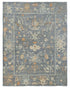 9x12 Charcoal Gray Oushak Turkish Hand Knotted Floral Veg Dye Wool Area Rug