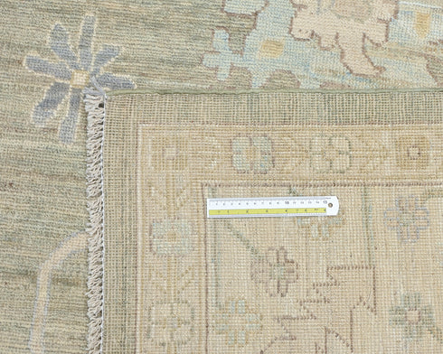 9x12 Soft Green Turkish Oushak Hand Knotted Soft Wool Area Rug