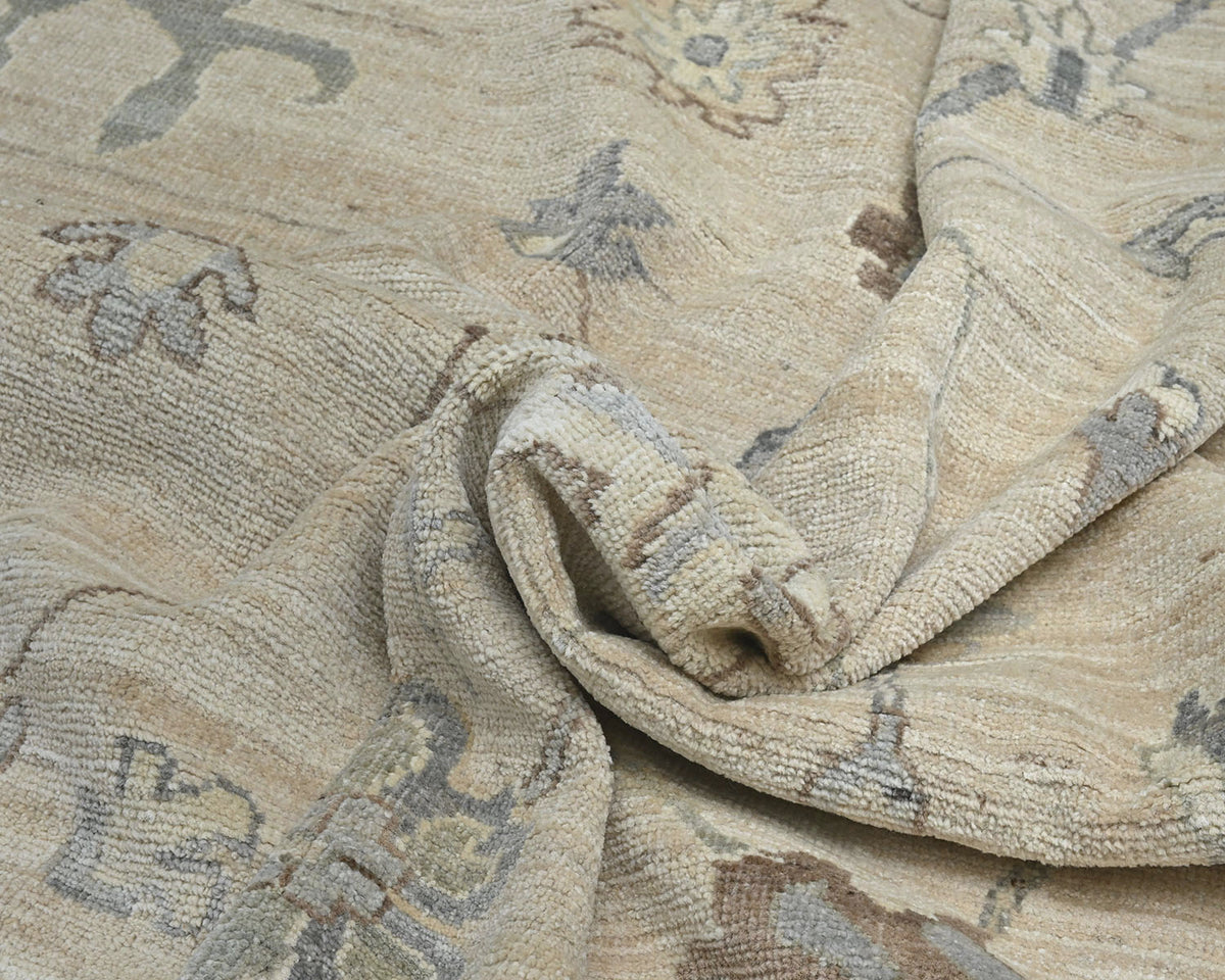 10x14 Gray Oushak Turkish Hand Knotted Soft Wool Area Rug