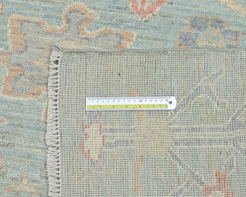 Oushak Olive Green Turkish Hand Knotted Muted 9x12 Ft Wool Area Rug