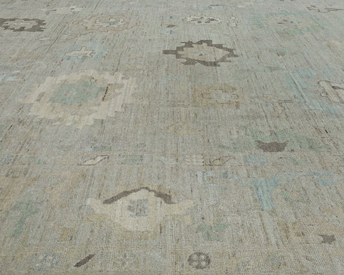 10x14 Gray Oushak Turkish Hand Knotted Soft Wool Area Rug