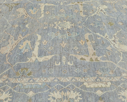 Gray 8x10 Oushak Turkish Hand Knotted Traditional Soft Wool Area Rug