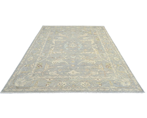 9x12 Feet Gray Turkish Oushak Hand Knotted Traditional Veg Dye Wool Area Rug