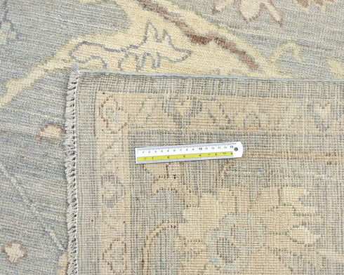 9x12 Feet Gray Turkish Oushak Hand Knotted Traditional Veg Dye Wool Area Rug