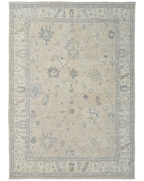 10x14 Brown Oushak Turkish Hand Knotted Soft Wool Area Rug