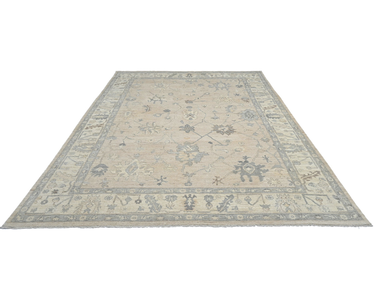 10x14 Brown Oushak Turkish Hand Knotted Soft Wool Area Rug