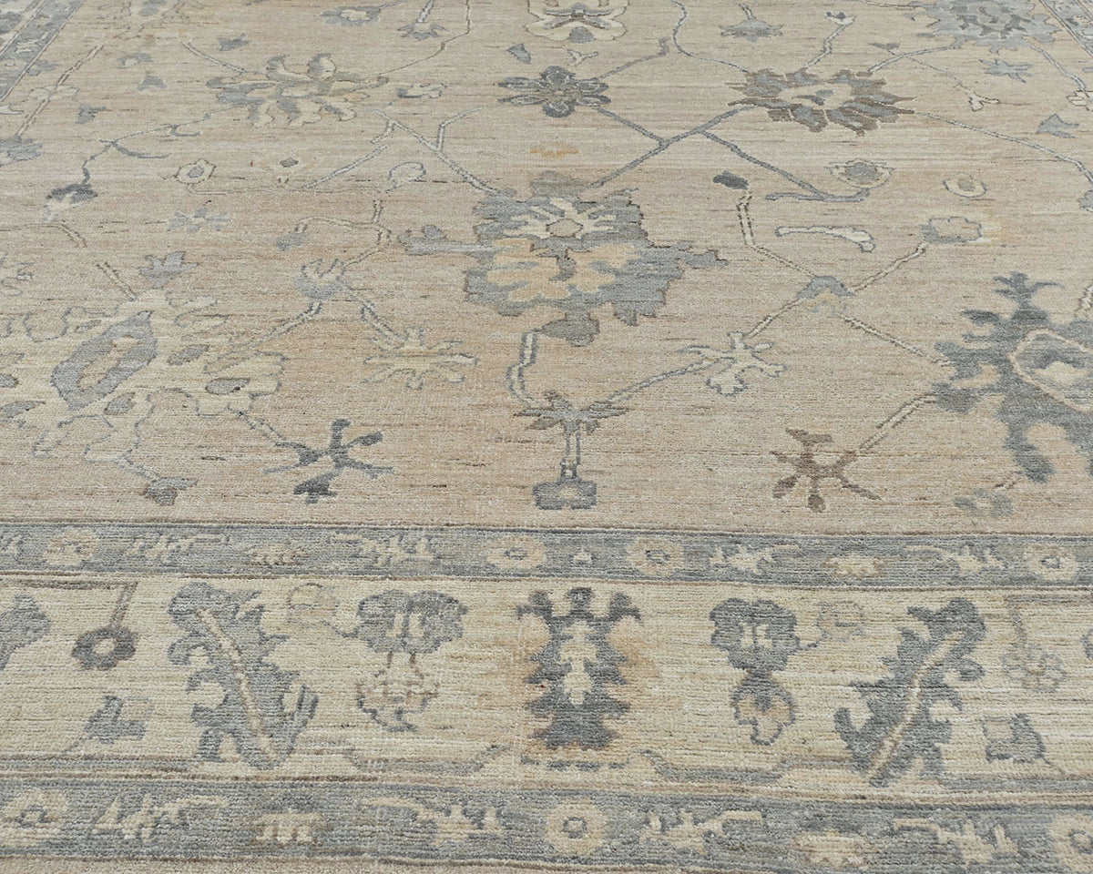 10x14 Brown Oushak Turkish Hand Knotted Soft Wool Area Rug