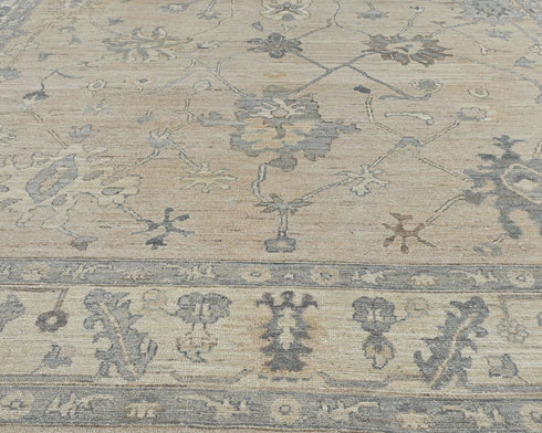 10x14 Brown Oushak Turkish Hand Knotted Soft Wool Area Rug