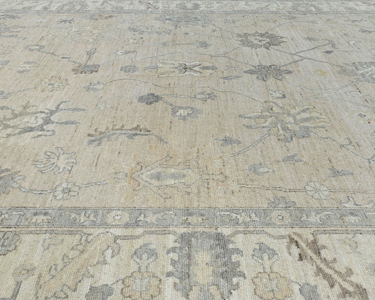 10x14 Brown Oushak Turkish Hand Knotted Soft Wool Area Rug
