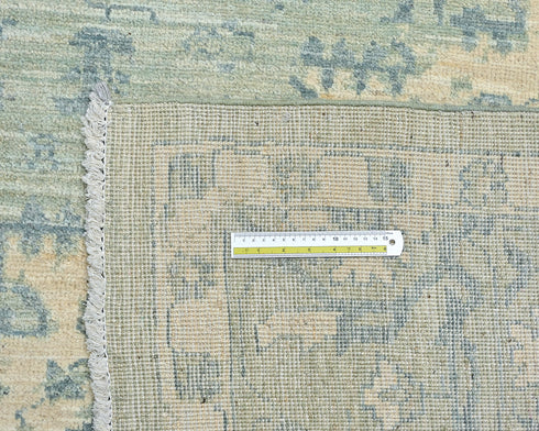 9x12 Beige Oushak Turkish Handmade Muted Traditional Veg Dye Wool Rug