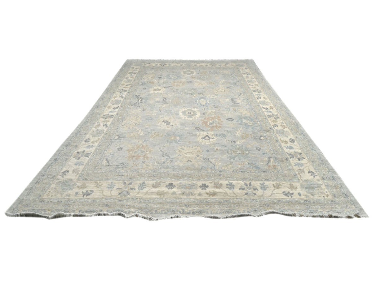 14x20 Zeigler Gray Afghan Hand Knotted Wool Area Rug