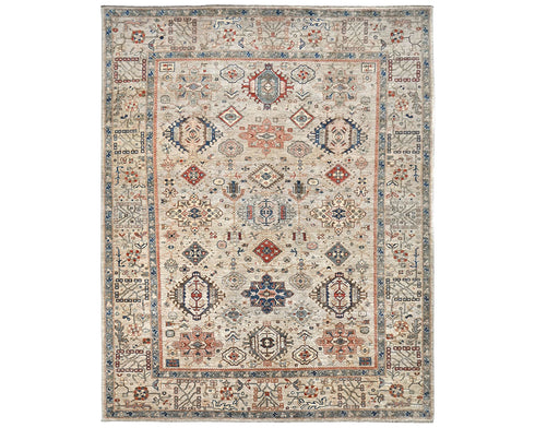 9x113 Gray Aryana Afghan Hand Knotted Veg Dye Wool Area Rug
