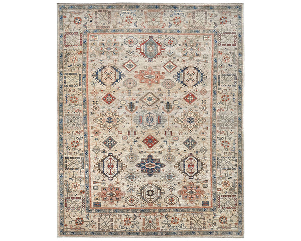 9x113 Gray Aryana Afghan Hand Knotted Veg Dye Wool Area Rug